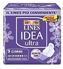 Lines Idea Ultra Assorbenti Giorno con Ali, Confezione da 9 Pezzi