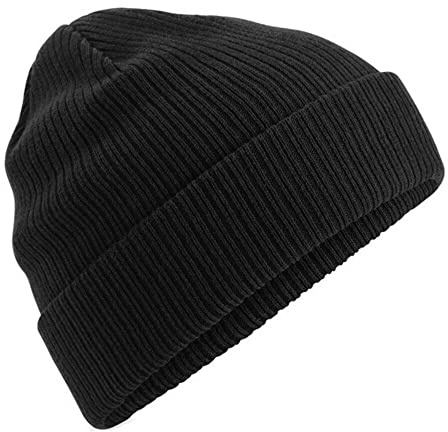 Beechfield B50N Organic Cotton Beanie - Eco-Friendly, Unisex Hat Black