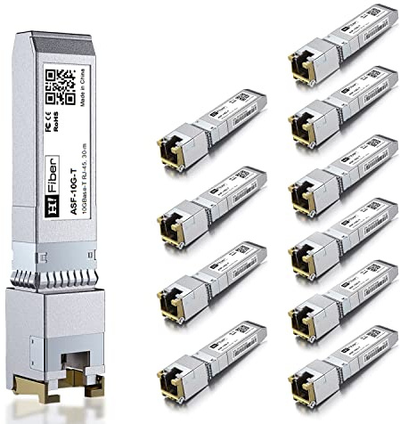 2 Stück, 10Gb SFP+ RJ45 Transceiver, 10GBase-T Modul, Marvell 113C-Chip, 10G/5G/2.5G/1.25G Multi-Rate, Kompatibel mit Cisco SFP-10G-T-S,Ubiquiti UF-RJ45-10G,UniFi,Meraki,MikroTiK,Supermicro..., 30m