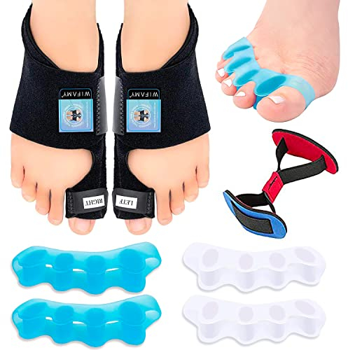 Wifamy Spargitore per dita dei piedi, correttore per alluce valgo, per uomo e donna, per alleviare il dolore, per alluce valgo, fascia elastica per le dita dei piedi, leggero, comodo