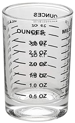 OGGI Measuring Shot Glass with Measuring Lines, 3oz / 90ml - Bartender Accessories, Jigger for Bartending, Shot Glass Measuring Cup with Ounces & Milliliters
