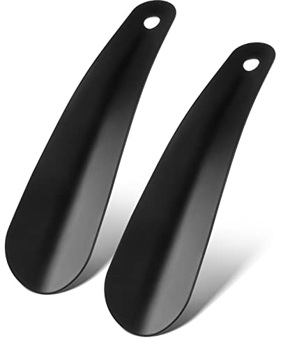 Dacitiery 2 Stück Schuhanzieher Metall 16cm Kleine Schuhanzieher Edelstahl Schuhanzieher Mini Schuhlöffel Klein Metall für Kinder, Senioren