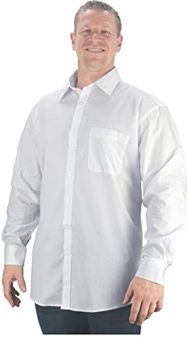 Big Mens White Mort Extra Tall Extreme Length Line Long Sleeve Shirt for Sizes 2XL 3XL 4XL 5XL 6XL, Size : 6XL