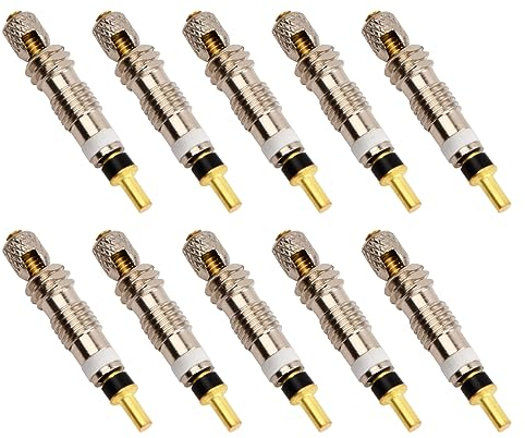 10 Stück Fahrrad Ventile Presta Ventilkern, Französisches Ventil Adapter Presta Ventil Ersatzset, Sclaverandvetilersatz Fahrradventil Adapter für Mountainbikes Falträder