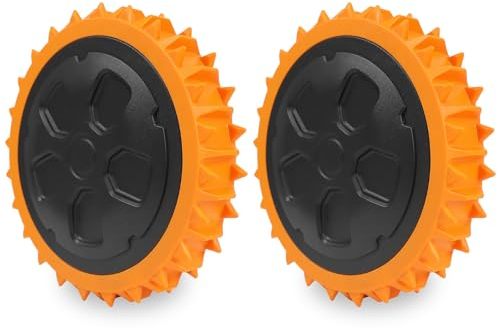 bruwaa Mähroboter Räder für Worx Landroid, kompatibel für WR141E / WR142E / WR143E / WR165E / WR167E Mähroboter, einfache Montage, Geeignet für Rasen