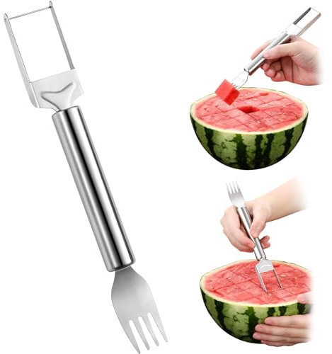 Affettatrice per frutta in acciaio inox, taglia anguria, affettatrice per anguria, utensile per affettatrice per anguria, coltello da frutta, taglia mele, utensili da cucina, affettatrice (anguria 2