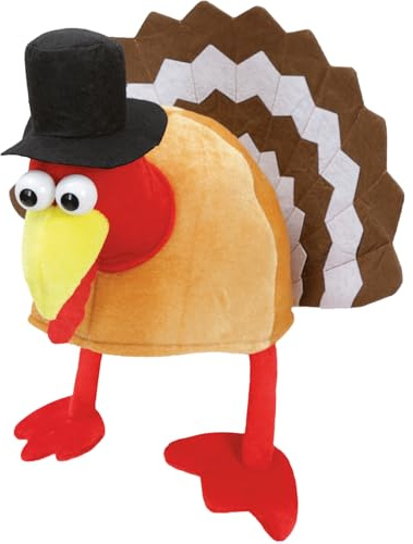 Krause & Sohn Huhn Mütze Verrückter Truthahn KW 58 cm für Herren Kostüm-Zubehör Bunt Fasching JGA Karneval Mottoparty Tiermütze Vogel für Erwachsene