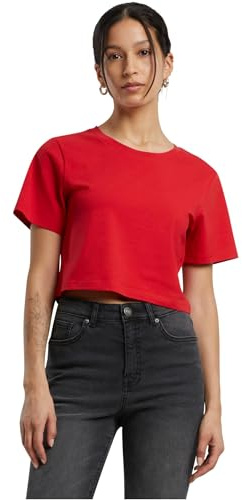 Build your Brand By042-ladies Cropped Tee T-Shirt, Rosso City, S Donna
