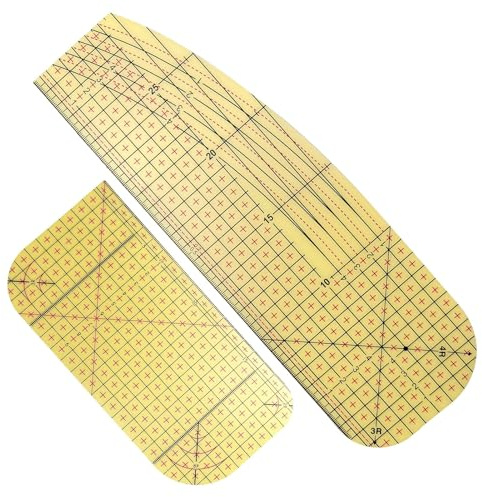 Arvoni 2 Piezas Regla de Planchado, Reglas de Costura con Línea de ángulo R y Escala de Línea Recta, Regla de Dobladillo Caliente para Coser, Hacer Patchwork, Cortar, Medir, Dibujar