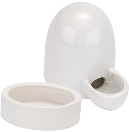 VILLCASE Ceramic Chicken Feeder and Waterer with Large Round Food Bowl for Poultry Feeding Safe Easy to Clean Poultry Feeders for Chickens Ducks Geese and Pigeons Farm Home Use