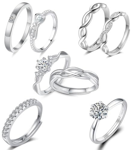 MLPKOI Anillo Pareja Ajustable, Anillo Antiestres Mujer, Anillos Giratorios Abiertos Ajustables, Alianzas Boda Promesa, Anillos De Para Adolescentes Y Niñas, Regalo Para Amantes, Ajustable
