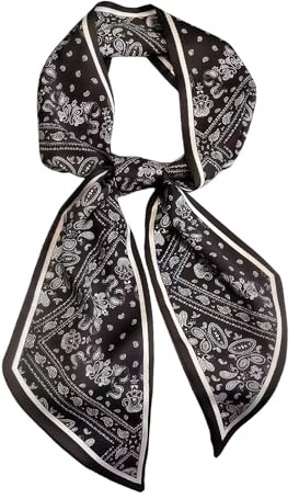 LuminaVerde Seide Soft Touch sidenhalsduk för damer, modern elegant konstnärlig, 150 x 13 cm, tidlös design, idealisk present till kvinnor (B)