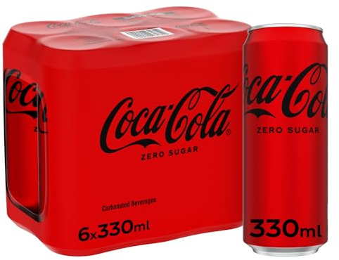 Coca Cola Zero Can, 330ml (Pack of 6)