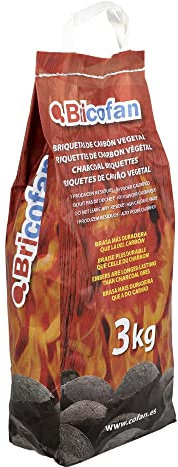 Briquetas de Carbón Vegetal | Envase 3kg | Ideales para Barbacoas, Parrillas y Asados