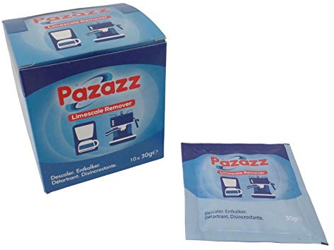 PAZAZZ Descalcificador para Cafeteras – Antical para Máquinas de Espresso como De'Longhi, Sage, Gaggia, Krups, Dualit y más – Rinde 30.000ml – Pack de 6