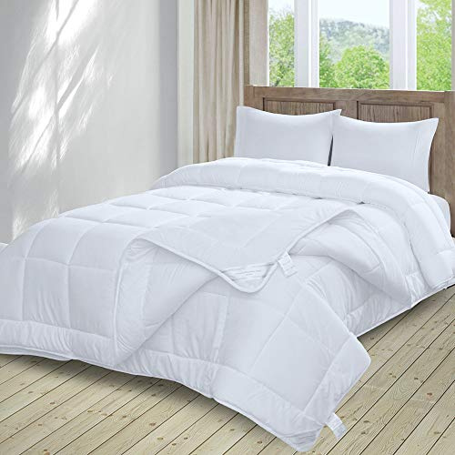 Threads For Bed 4 Jahreszeiten Bettdecke 155x220 cm, Kombidecke aus eine dünne Sommerdecke und Einer Steppdecke für Übergangszeiten, Zusammengeknöpfte Gesteppte Bettdecke, Füllgewicht: 680g + 1200g