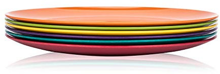 Assiettes en mélamine, 26,7 cm, 100 % mélamine, passe au lave-vaisselle, sans BPA multicolore