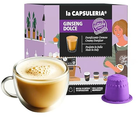 GINSENG (80 Capsules) compatible avec Nespresso, Lot de 8 x 10 Capsules (80 portions tot) - la Capsuleria