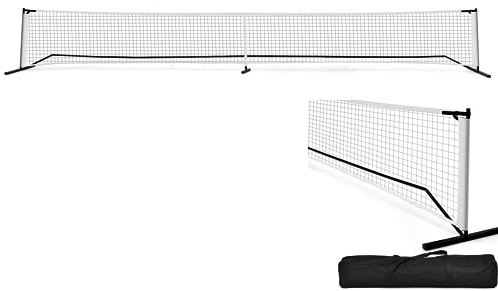 COSTWAY 6.7m/22ft Pickleball Tennis Net, Portable Pickle Ball Nets with Steel Frame, Carry Bag, Regulation Paddle Ball Net System for Indoor and Outdoor