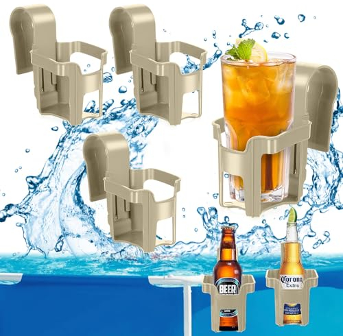 mizikuu 4 soportes para bebidas, borde de piscina, accesorios para fiesta, parque acuático, playa, fiesta temática