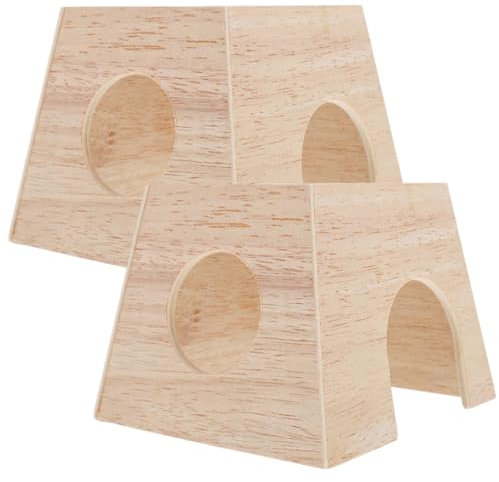VINTORKY 2pièces Maison Bois pour Chinchillas Nid De Poules Petit Animal Cachette pour Hamster Et Rongeurs Accessoires pour Petits Animaux
