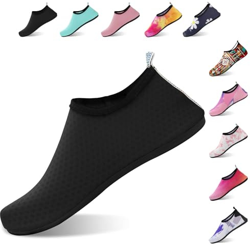 FANWINKJ Water Shoes, Yoga Shoes, Swimming Shoes, Breathable and Stylish Water Shoes for Beach, Sports, Surf, and Swim, Men and Women,Black-40-41