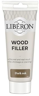 Libéron Mastic pour bois de remplissage et réparation sans rétrécissement ni fissuration Idéal pour les petits trous Utilisation intérieure et extérieure Chêne foncé 150 g