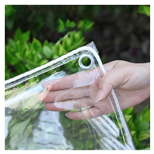 LXLDY Klar Abdeckplane 0,3mm Schwerlast Wasserdicht PVC Glas Balkon Regenschutz Dick Deckblatt Verstärkt Klar Wasserdicht Planenabdeckung (1x5m)