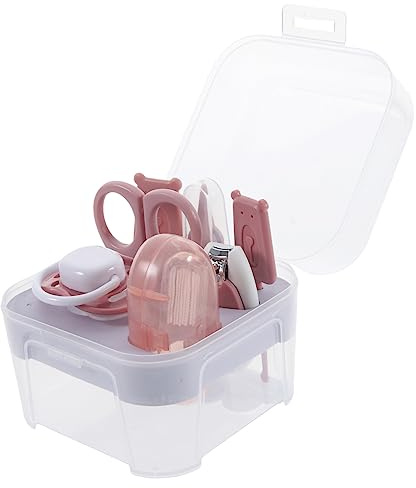 KOMBIUDA Kit De Tijera Para Uñas Para Bebés Cortaúñas Infantil Para Recién Nacidos Lima Pinzas Y Cepillo Limpiador Juego De Cuidado De Uñas Con Caja De Almacenamiento