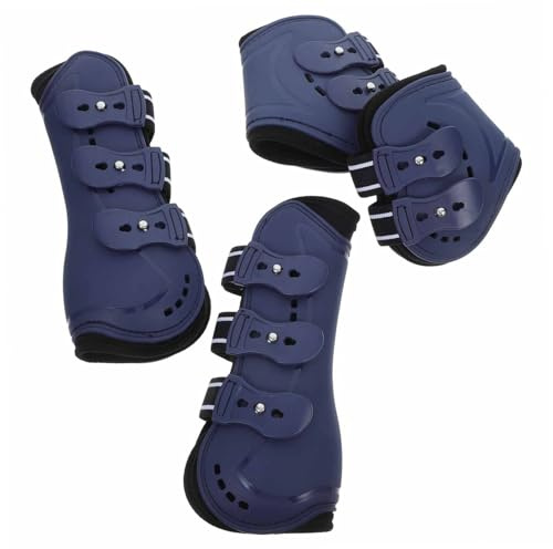 Milisten 4piezas Botas para Patas De Caballo Protector De Patas De Caballo Azul Mediano para y Cuidado De