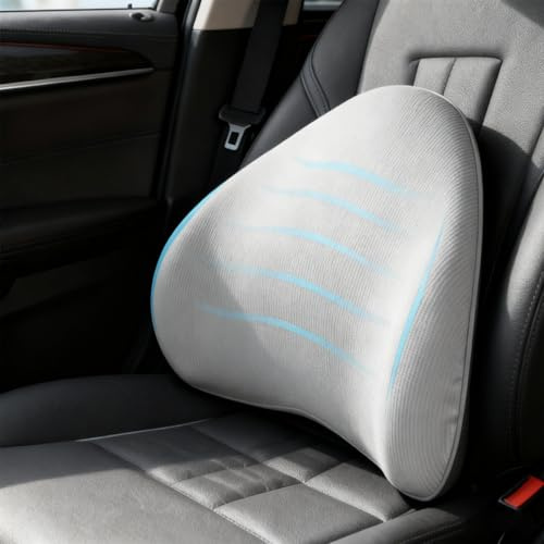 Supporto lombare per auto, cuscino di supporto ergonomico in memory foam, cuscino di supporto lombare per sciatica e lombare, sollievo dal dolore per sedile auto, sedile guida, sedia da ufficio