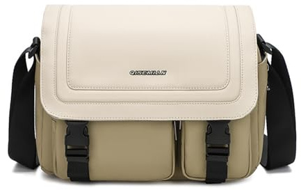DremFreo Bolso Cámara DSLR Tela Oxford Impermeable Bolsa de Hombro con Divisores Extraíbles Correa para Trípode BG506 (Verde-Beige)