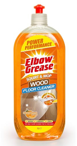 Elbow Grease Squirt & Mop Floor Cleaner | Direct to Floor Cleaning | Suitable for Wood, Laminate & Vinyl Flooring (Orange, 1L)