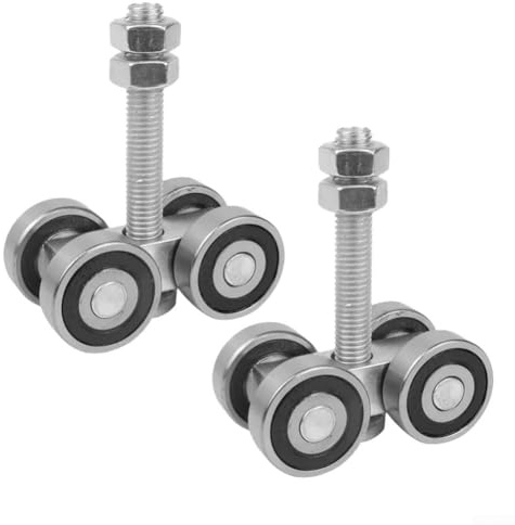 Chariot à roulettes à 4 roues avec cadre en acier galvanisé robuste, roulements silencieux et revêtement résistant à la rouille, convient pour les canaux d'entretoise de 3,8 cm de large ou plus (2