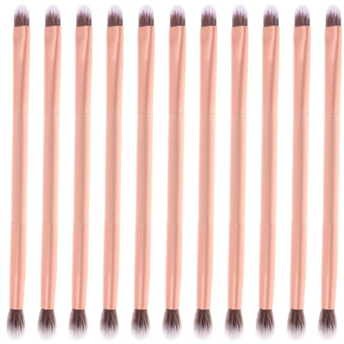 Beavorty 24 Piezas Pinceles para Sombras de Ojos Doble Punta de Aluminio, Brochas para Maquillaje de Mujer, Set Profesional Portátil para Aplicación Precisa y Versátil