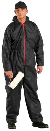 angelservice24 Einweg-Overall mit Kapuze (schwarz, XXXL)