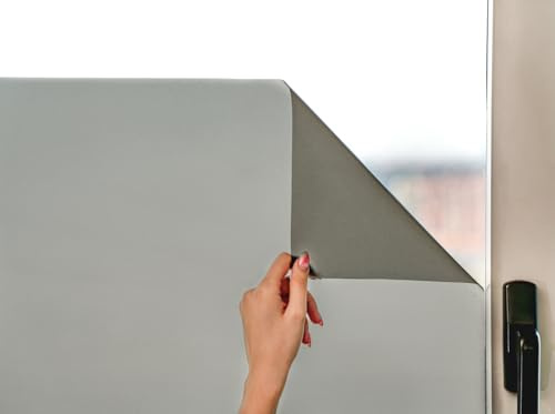 MARAPON Pellicola per Vetri Finestre Colore Antracite 0,90x2 m con Adesione Statica Senza Colla per Privacy e Protezione UV Ideale per Finestre Bagno e Ufficio