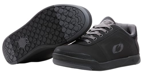 O'NEAL | Mountainbike-Schuhe | MTB Downhill Freeride | Vegan | Gleichgewicht zwischen Grip und Fußrepositionierung, Innengelenkschutz | Pinned Pro Flat Pedal V.22 Shoe | Erwachsene | Schwarz Grau | 40