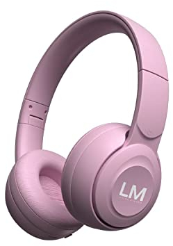 Louise & Mann Casque Bluetooth sans Fil, Écouteurs Bluetooth sans Fil, Casque Audio Pliable avec Microphone Intégré, Stéréo Hi-FI, Léger pour iPhone/iPad/Samsung/PC (Rose)