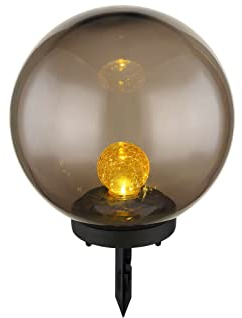 Globo Lampada solare a LED con picchetto – sfera color fumo Ø 25 cm