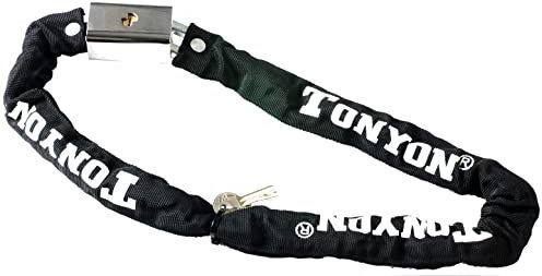 Catena Lucchetto per Bici e Moto con Chiave, Acciaio Resistente Anti Taglio, 90cm.