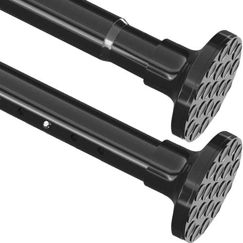 Aiitomg Gardinenstange Schwarz Extra Länge Gardinenstange Ausziehbar Duschstange ohne Bohren Spannstange Teleskop Kleiderstange für Badezimmer,Schlafzimmer(205-260CM Φ32mm)