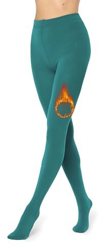 Merry Style termostrumpbyxor dam vinter fodrade strumpbyxor dam varma tights termostrumpbyxor tights dam vinter termo leggings utomhus MS-ATX-442, smaragd, 3XL-4XL