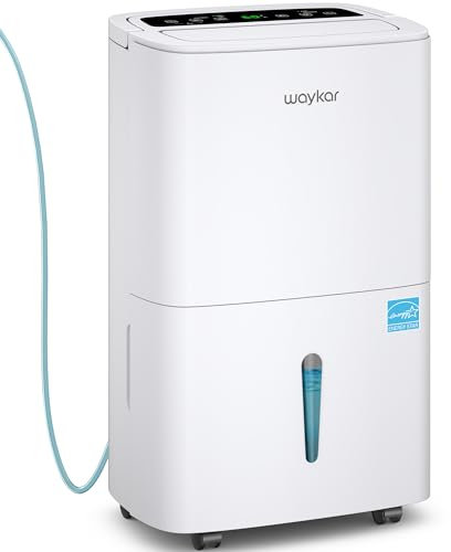 Waykar Energy Star 2025 - Deshumidificador Energy Star con bomba para espacios de hasta 7.000 metros cuadrados Ft at Commercial e Industrial Large Room, Warehouse, Home, sótano, con manguera de
