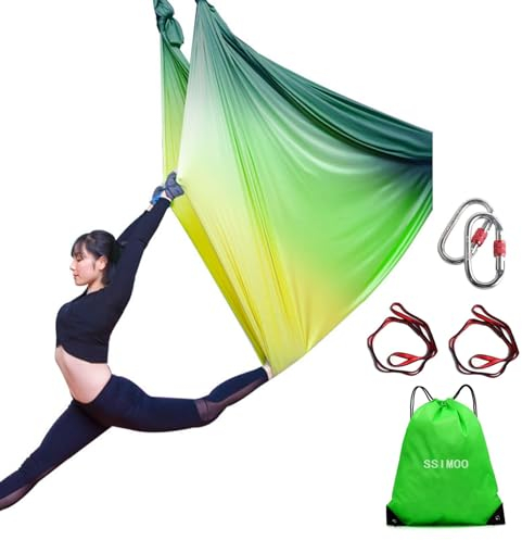 LYXLBX Aerial Yogatuch, Yoga-Schaukel, Yogatuch Zum Aufhängen, Therapieschaukel, Schaukeltuch, Akrobatik Zubehör, Yoga Vertikaltuch, Yogatücher, Yoga Band für Erwachsene Indoor(5X2.8M),Bunt B
