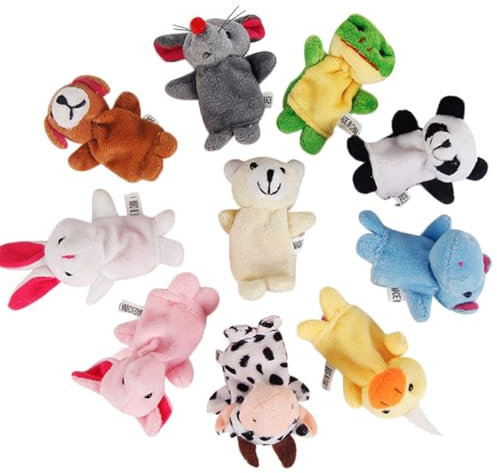 EIYVPRA 10-TLG fingerpuppen Fingerpuppen Baby Mitgebsel Kindergeburtstag fingerpuppen baby Finger Plüschtier Set Jungen und Mädchen Geschenke für Weihnachten Oster und Kinderparty