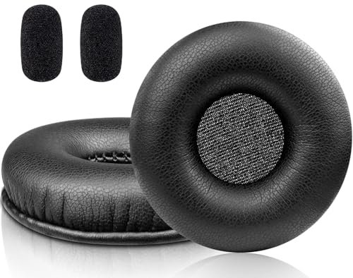 SOULWIT 50mm Cuscinetti Auricolari Ricambio per Logitech H570e/H650e/H820e, Padiglioni Cuffie con Morbida Pelle Proteica, Schiuma ad Alta Densità, Spessore Aggiunto - Nero