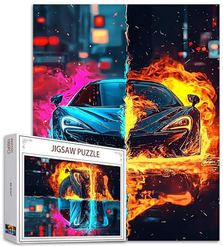 Tucocoo Puzzle de Voiture en Flamme Rouge 1000 Pièces - Jigsaw Puzzle pour Adultes - Activité Famille - Cadeaux