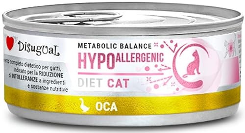 Dissugual Régime pour chat hypoallergénique | Besoins nutritionnels spéciaux | diverses saveurs et mélanges | (12 x 85 g, oie)