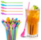 30 Pcs Reusable Straws, Slushie Straws with Spoon, 2-in-1 Thick Plastic Straw BPA-Free, Slush Straw with Smooth Edges for Slushie Cup, SlushyStraw for Slushies, Milkshakes, Juice for Party